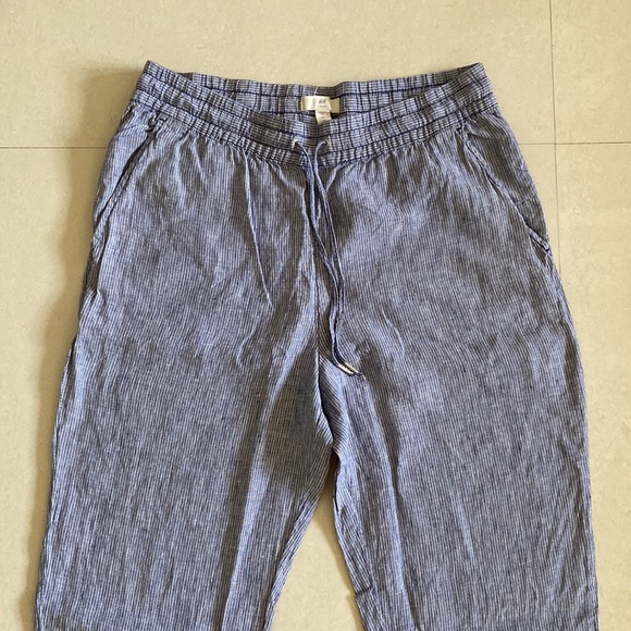 H&M Blue Striped Linen Joggers - L - Picture 5 of 7
